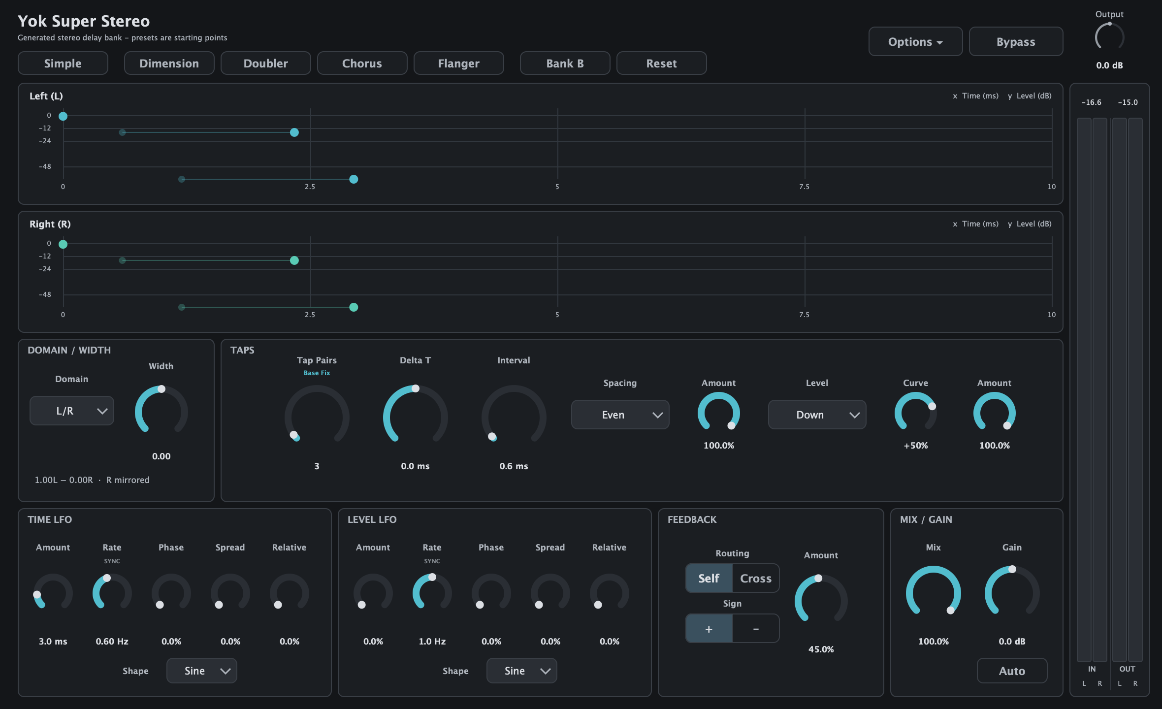 Yok Super Stereo spatial delay interface